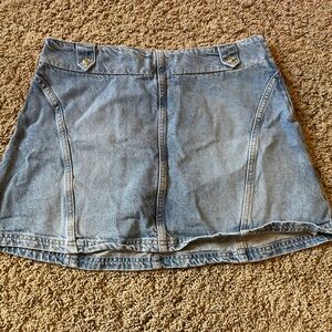 We The Free Light Blue Denim Mini Skirt